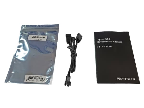 Phanteks PH-CB-DRGB3P_MB, 3-pin, 2 x Molex (3-pin), Rett, Rett, Svart, Hovedkort
