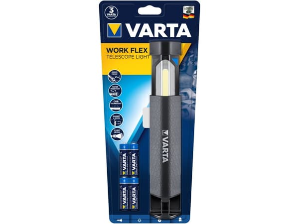 Varta Work Flex, LED, IPX4, Musta