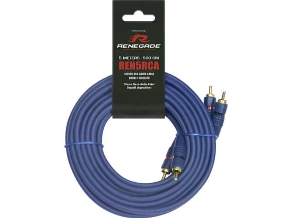 Renegade REN5RCA, 2 x RCA, Uros, 2 x RCA, Uros, 5 m, Sininen