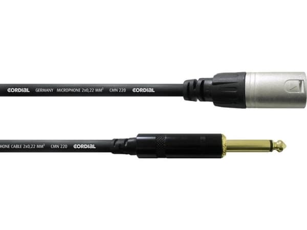 Cordial CCM 5 MP, XLR (3-pin), Hankoppling, 6,35mm, Hankoppling, 5 m, Svart