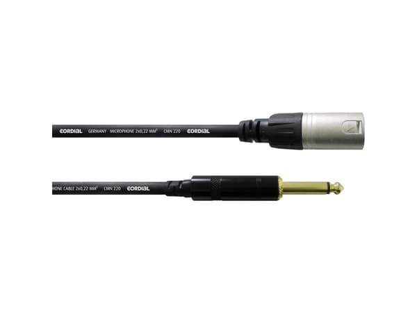 Cordial CCM 5 MP, XLR (3-pin), Hankoppling, 6,35mm, Hankoppling, 5 m, Svart