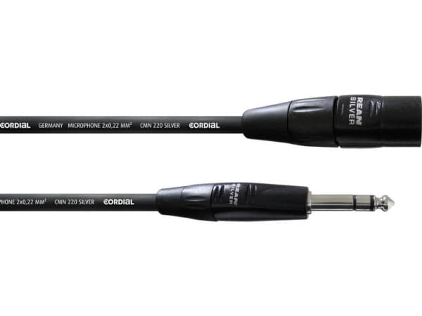 Cordial CIM 1.5 MV, XLR (3-pin), Hankjønn, 6.35mm, Hankjønn, 1,5 m, Sort