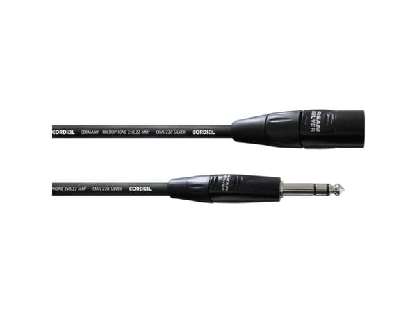 Cordial CIM 1.5 MV, XLR (3-pin), Hankjønn, 6.35mm, Hankjønn, 1,5 m, Sort