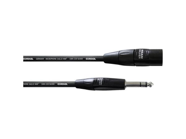 Cordial CIM 1.5 MV, XLR (3-pin), Hankjønn, 6.35mm, Hankjønn, 1,5 m, Sort