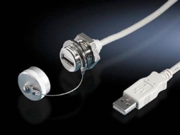 Rittal 2482.230, 2 m, USB A, USB A, Hane/Hona, Vit
