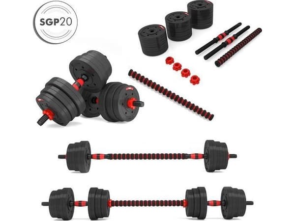 Justerbar vekt manual og vektstangsett HMS SGP, 20 kg