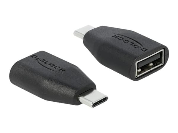 DeLOCK 66528, USB Type-C, USB A-tyyppi, Musta