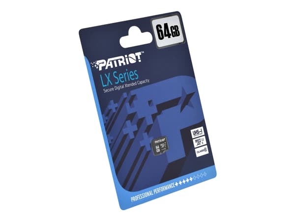 Patriot-minne PSF64GMDC10, 64 GB, MicroSDXC, klasse 10, UHS-I, 80 MB/s, klasse 1 (U1)