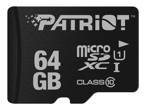 Patriot-minne PSF64GMDC10, 64 GB, MicroSDXC, klasse 10, UHS-I, 80 MB/s, klasse 1 (U1)