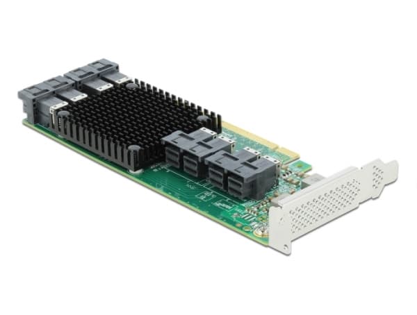 Delock PCI Express x16 Card to 8 x internal SFF-8643 NVMe - Kontrollerkort - SAS - låg profil - PCIe 3.0 x16