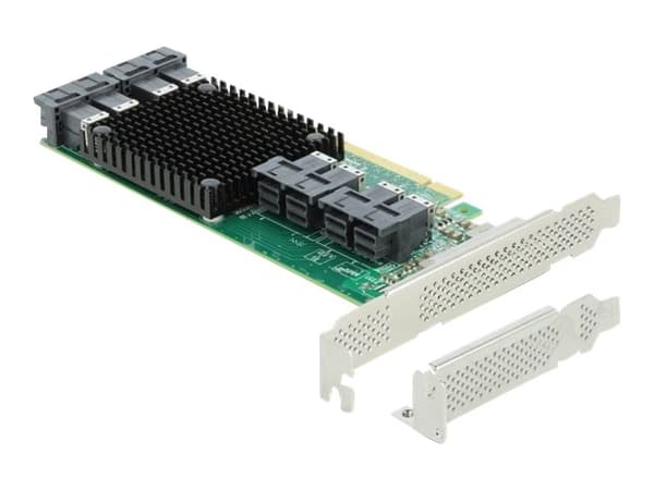 Delock PCI Express x16 Card to 8 x internal SFF-8643 NVMe - Kontrollerkort - SAS - låg profil - PCIe 3.0 x16