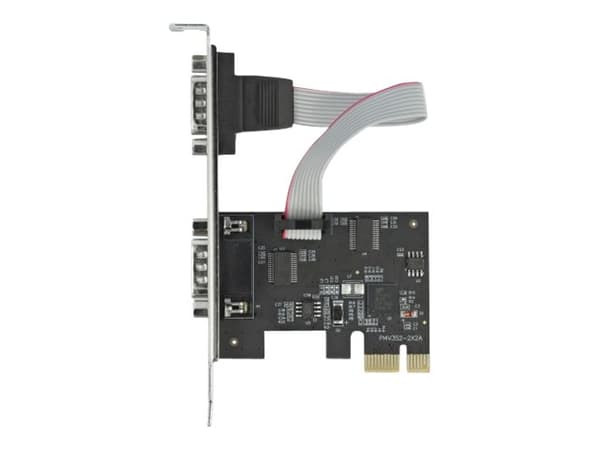 Delock PCI Express Card to 2 x Serial RS-232 - Seriell adapter - PCIe 2.0 lav profil - RS-232 x 2 - svart