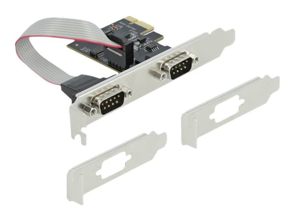 Delock PCI Express Card to 2 x Serial RS-232 - Seriell adapter - PCIe 2.0 lav profil - RS-232 x 2 - svart