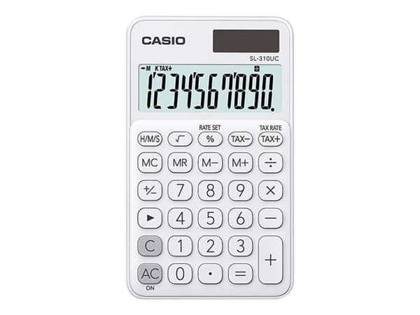 Casio SL-310UC - Lommekalkulator - 10 sifre - solpanel, batteri - hvit Hvit