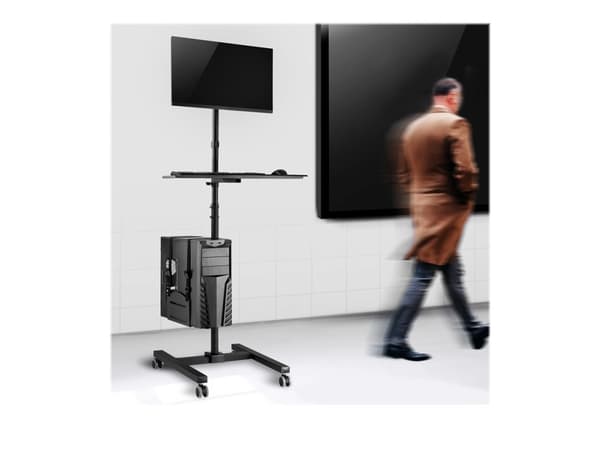 Maclean MC-793 - Vagn - för LCD-bildskärm/tangentbord/CPU - plast, stål - svart - skärmstorlek: 17"-32"