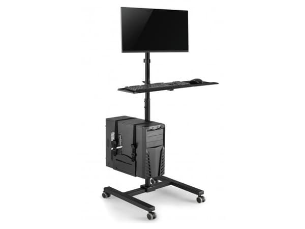 Maclean MC-793 - Vagn - för LCD-bildskärm/tangentbord/CPU - plast, stål - svart - skärmstorlek: 17"-32"