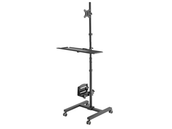 Maclean MC-793 - Vagn - för LCD-bildskärm/tangentbord/CPU - plast, stål - svart - skärmstorlek: 17"-32"