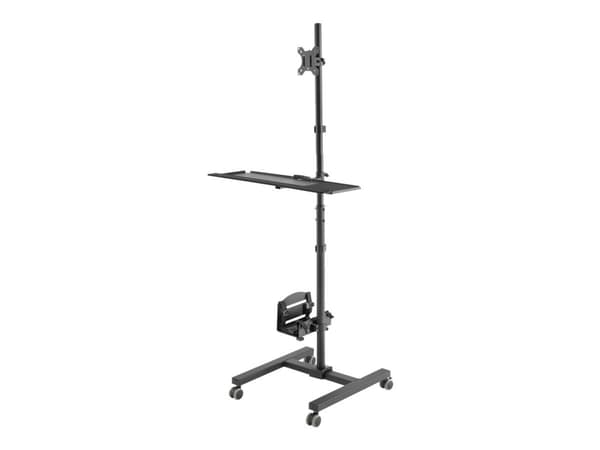 Maclean MC-793 - Vogn - for LCD-skjerm / tastatur / CPU - plastikk, stål - svart - skjermstørrelse: 17"-32"