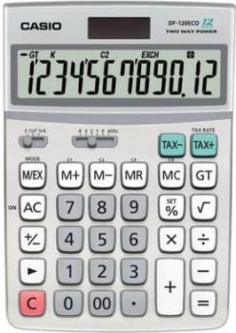 Bordkalkulator Casio JF-120 ECO, 12 siffer, 2,6 x 10,7 x 17,3 cm