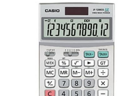 Bordkalkulator Casio JF-120 ECO, 12 siffer, 2,6 x 10,7 x 17,3 cm