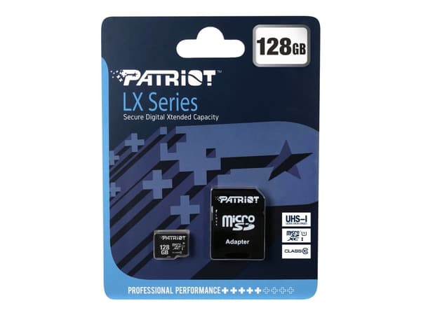 Patriot-minne PSF128GMDC10, 128 GB, MicroSDXC, Klasse 10, UHS-I, 80 MB/s, Klasse 1 (U1)