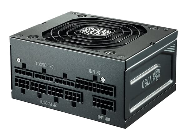 Cooler Master V Series V750 SFX - Strømforsyning (intern) - EPS12V / SFX12V 3.42 - 80 PLUS Gold - AC 100-240 V - 750 watt - aktiv PFC - Europa Sort