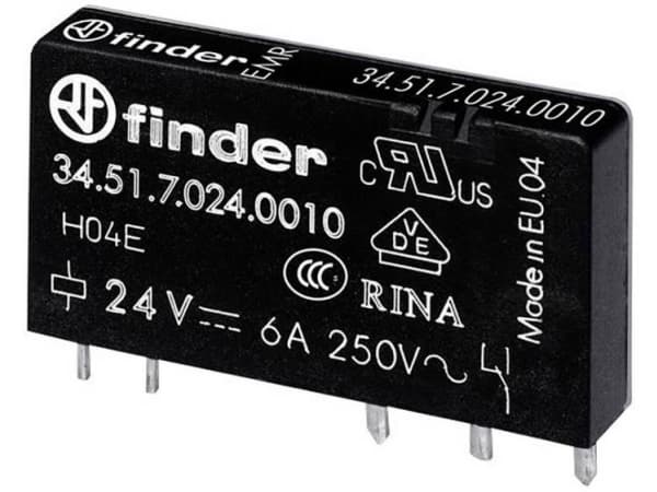 Finder 34.51.7.060.0010 Printrelæ 60 V/DC 6 A 1 x skiftekontakt 1 stk Tube