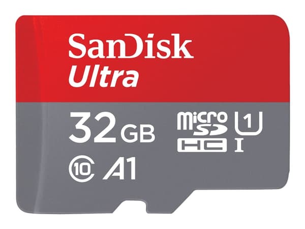 SanDisk Ultra - Flashminneskort (microSDHC till SD-adapter ingår) - 32 GB - A1 / UHS-I U1 / Class10 - microSDHC UHS-I (2 st.)