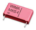 Miniatyrbilde 1 av 3: WIMA MKS4O134706D, Fixed capacitor, Film, Overflate, Rød, DC, 470 nF