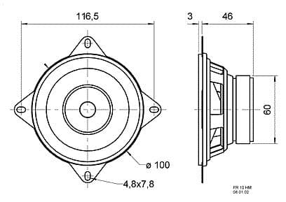 Visaton FR 10 HM, Full rekkevidde, 20 W, Rund, 30 W, 8 O, 95 - 22000 Hz