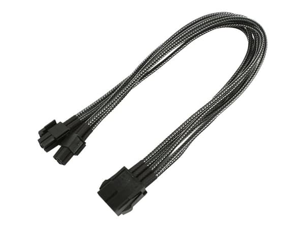 Nanoxia - Jatkojohto virtalähteelle - 8-nastainen EPS12 V (4+4) (uros) - 8-nastainen EPS12 V (naaras) - 30 cm - mattamusta - värillinen musta