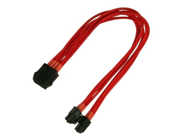 Nanoxia - Strømforlengelseskabel - 8-pins EPS12V (4+4) (hunn) til 8-pins EPS12V (hann) - 30 cm - rød