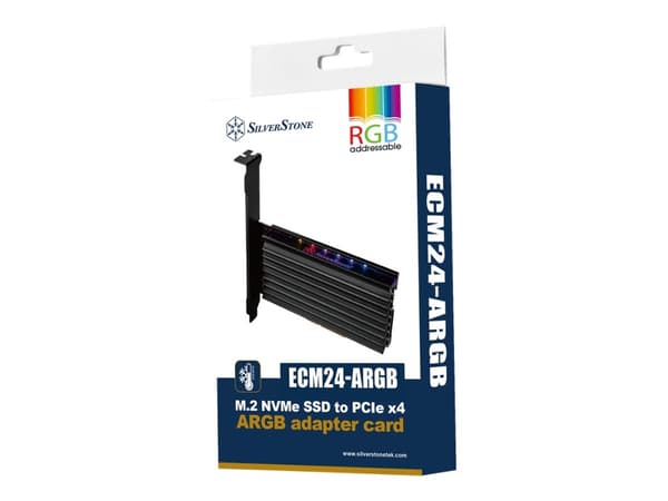 SilverStone ECM24-ARGB - Grensesnittadapter - M.2 - M.2 NVMe-kort - lavprofil - PCIe x4