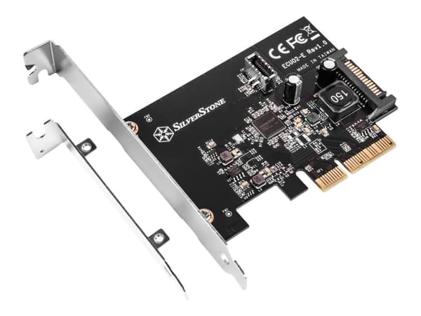 SilverStone ECU02-E - USB-adapter - PCIe 3.0 x2 lav profil - USB 3.2 Gen 2