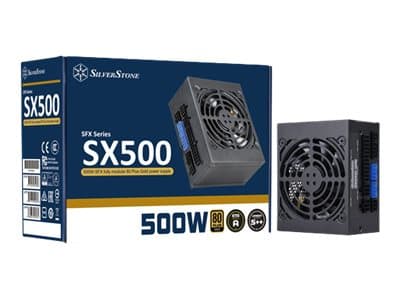 SilverStone SX500-G - V1.1 - strømforsyning (intern) - ATX12V 2.4/ SFX12V - 80 PLUS Gold - AC 100-240 V - 500 watt - aktiv PFC - svart