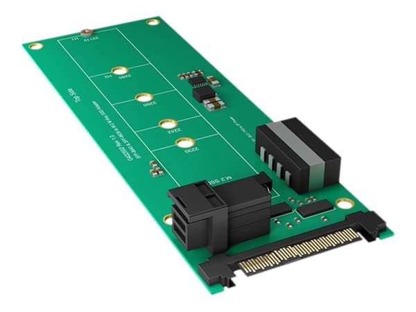 ICY BOX IB-M2B02 - Gränssnittsadapter - M.2 - M.2 Card - SAS 12Gb/s, U.2 - grön Grön