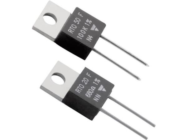 Vishay RTO 50 F-100 Högbelastningsmotstånd 100 Ω med axial tråd TO-220 50 W 1 % 1 st