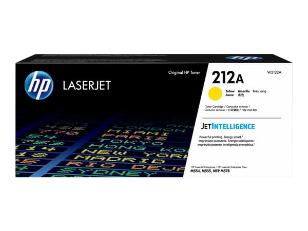 HP 212A - Gul - original - LaserJet - tonerpatron (W2122A) - for Color LaserJet Enterprise M555, MFP M578; LaserJet Enterprise Flow MFP M578