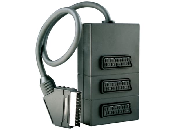 Schwaiger Scart-Verteiler 3-fach Schwarz (SCV7030533)