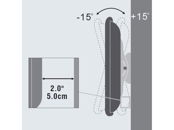 VivoLink Wall Mount Slim - Monteringssett (veggmontering) - for flatpanel - skjermstørrelse: 23"-55" - monteringsgrensesnitt: 400 x 400 mm - veggmont
