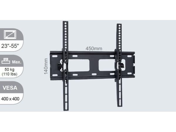 VivoLink Wall Mount Slim - Monteringssett (veggmontering) - for flatpanel - skjermstørrelse: 23"-55" - monteringsgrensesnitt: 400 x 400 mm - veggmont