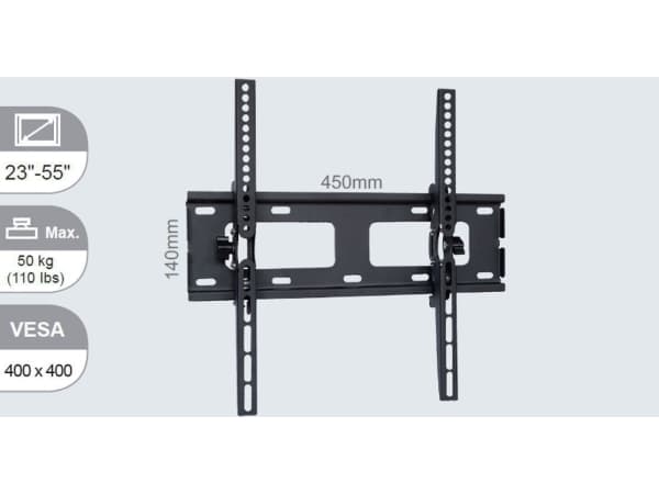 VivoLink Wall Mount Slim - Monteringssett (veggmontering) - for flatpanel - skjermstørrelse: 23"-55" - monteringsgrensesnitt: 400 x 400 mm - veggmont