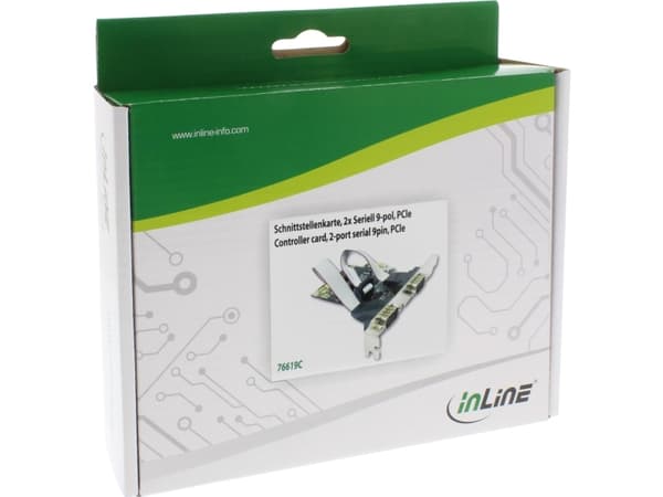 InLine 76619C, PCIe, Moschip MCS9922 CV, 0,25 Gbit/s, 250 Mbit/s, Kabel, DOS, Microsoft Windows 7/Vista/XP/2000/Server 2003-2008, Linux, Mac OS x 10.