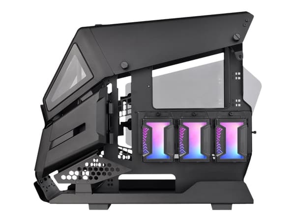 Thermaltake AH T200 - Tower - micro ATX - genomskinlig sidopanel (härdat glas) - ingen strömförsörjning (PS/2) - svart - USB/ljud