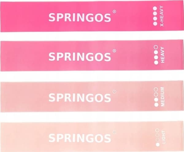 Springos Mini Band PB0019 olika motståndsnivåer i färg multicolour 4 st.