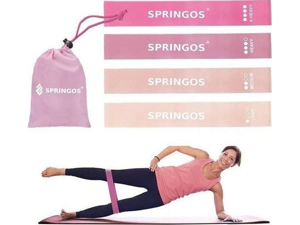 Springos Mini Band PB0019 olika motståndsnivåer i färg multicolour 4 st.