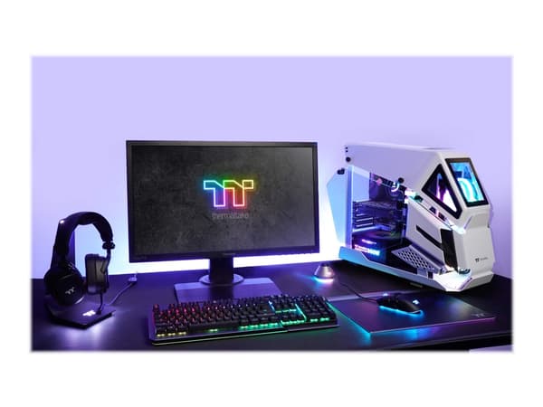 Thermaltake AH T200 - Tower - micro ATX - genomskinlig sidopanel (härdat glas) - ingen strömförsörjning (PS/2) - vit - USB/ljud