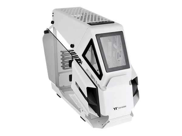 Thermaltake AH T200 - Tower - micro ATX - genomskinlig sidopanel (härdat glas) - ingen strömförsörjning (PS/2) - vit - USB/ljud