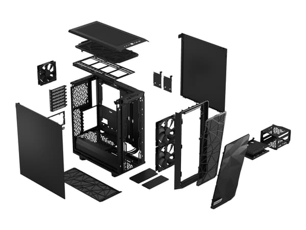 Fractal Design Meshify 2 Compact - Mid tower - ATX - ingen strømforsyning (ATX) - svart - USB/lyd