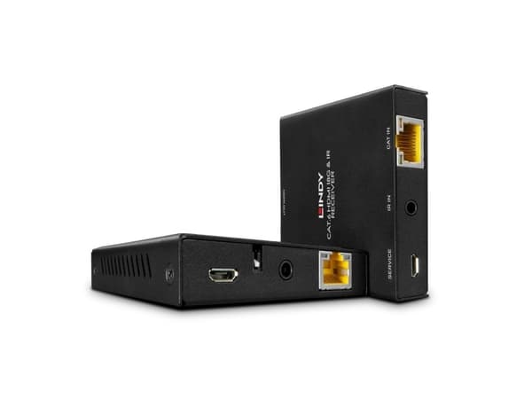 Lindy 38205, 3840 x 2160 pixlar, Sändare och mottagare för AV-utrustning, 50 m, Kabel, Svart, HDCP
